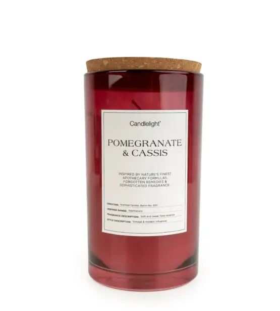 Large pomegranate & cassis apothecary candle