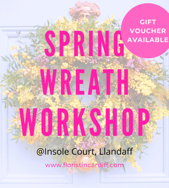 Spring wreath workshop, Cardiff.